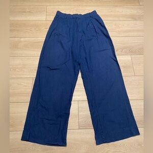 Abercrombie & Fitch Curve Love Linen-Blend Wide Leg Tailored Pants